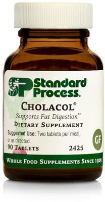 Standard Process Cholacol - Gallbladder Support Supplement - Fat Digestion Supplement for Digestive Health &amp; Bile Support - Gluten-Free, Non-Dairy &amp; Non-Soy - 90 Tablets
