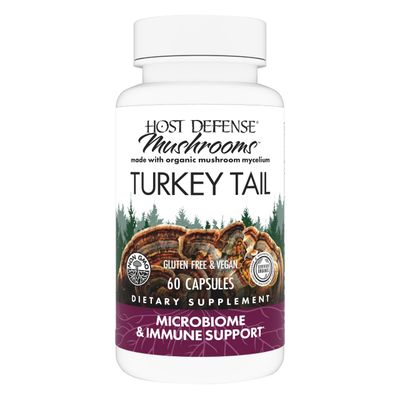 Host Defense Turkey Tail Capsules - Digestive Health &amp; Immune Response Support Supplement - Mushroom Supplement for Gastrointestinal &amp; Gut Microbiome Support - 60 Capsules (30 Servings)*