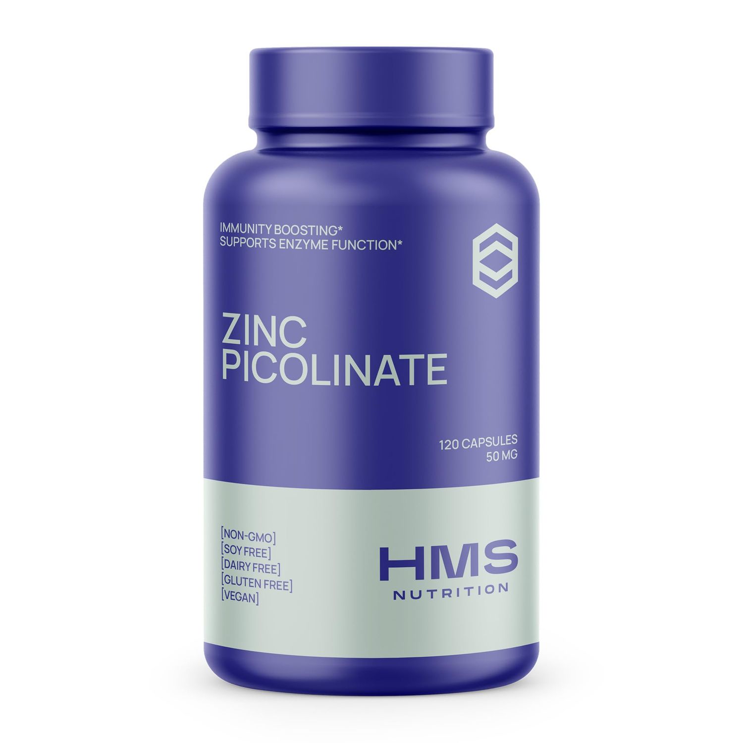 Zinc Picolinate 50mg Vegan Capsules - Highly Absorbable (Chelated) Immune Support Supplement for Men and Women -120 Capules, 4 Month Supply