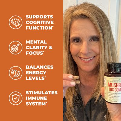 10-in-1 Mushroom Powder Supplement - Lions Mane Powder, Reishi Mushroom, Cordyceps, Chaga & more. Mushroom Complex Capsules for Memory, Focus, Immune Support, Energy. 60 Turkey Tail Mushroom Capsules