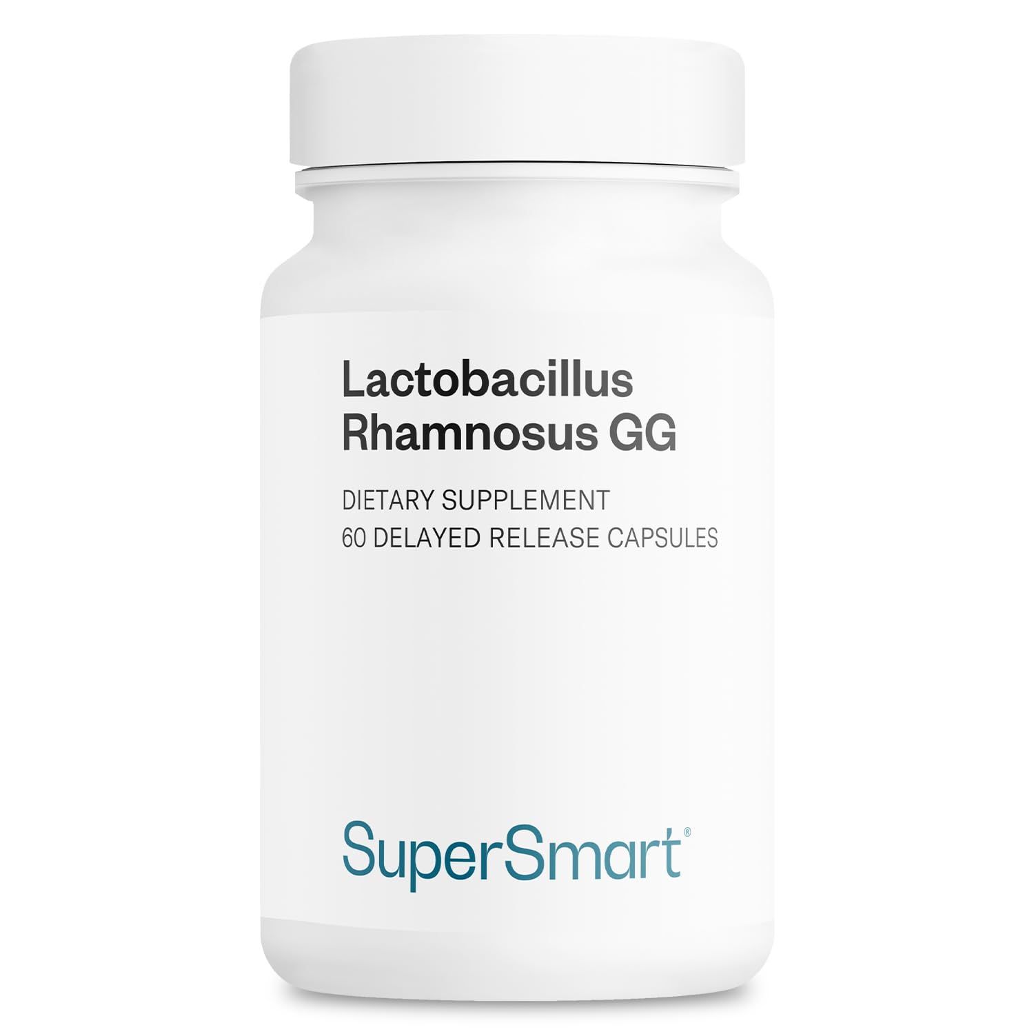 Supersmart - Lactobacillus Rhamnosus GG 10 Billion CFU per Day (LGG Probiotic with Inulin) - L. Rhamnosus Supplement | Non-GMO &amp; Gluten Free - 60 DR Capsules