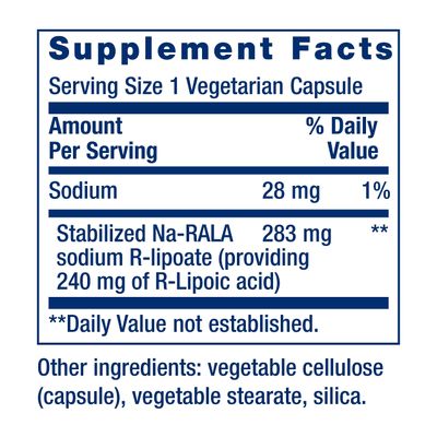 Life Extension Super R-Lipoic Acid 240 mg - Supports Cellular Energy - Supplement for Anti-Aging and Liver Health - Non-GMO, Gluten-Free - 60 Vegetarian Capsules
