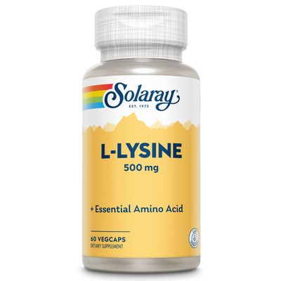 Solaray L-Lysine 500mg | Amino Acid | Healthy Cognitive, Immune System &amp; GI Function, Bones, Joints &amp; Skin Support | 60 VegCaps