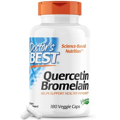 Doctor&#39;s Best Quercetin Bromelain, Immunity Support Capsule, Heart, Joint &amp; Healthy Respiratory System, Non-GMO, Vegan, Gluten Free, Soy Free,180 VC