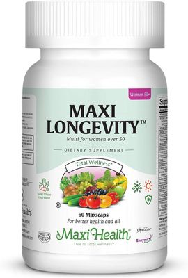 Maxi Health Longevity - Multivitamins &amp; Minerals Supplement for Women Over 50-60 Capsules - Kosher