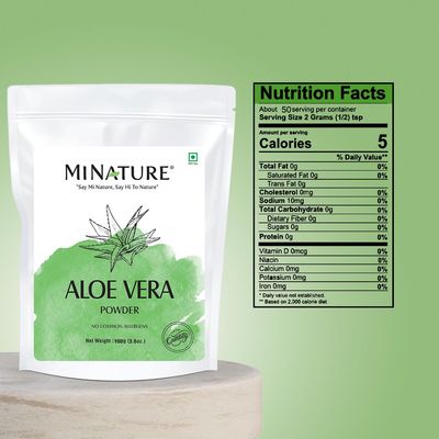 Aloe Vera Powder by mi Nature | Aloe Barbadensis | Vegan Non GMO| Pure &amp; Natural with NO Chemical | Made in India| Skin Hair Care| | 100 g / 4 Oz