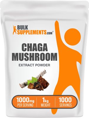 BulkSupplements.com Chaga Mushroom Extract Powder - Chaga Extract, Chaga Mushrooms Powder - for Immune Support, Gluten Free - 1000mg per Serving, 1kg (2.2 lbs) (Pack of 1)