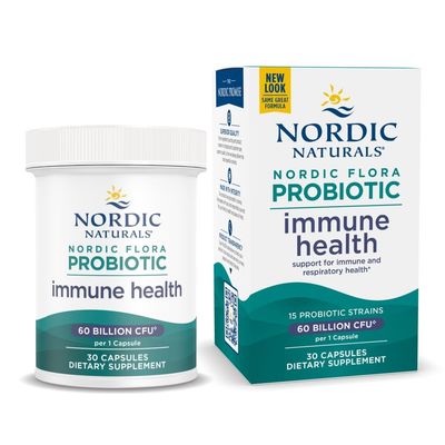 Nordic Naturals Nordic Flora Probiotic Immune Health, 30 Capsules, 15 Probiotic Strains for Immune and Digestive Health Support, Vegan, 30 Servings