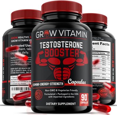 grow vitamin Men &amp; Women Support - Naturally Stimulate Human Growth Hormone for Men - Muscle Building, Muscle Growth Supplements for Men &amp; Women, Saw Palmetto, 90 Capsules