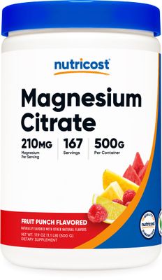 Nutricost Magnesium Citrate Powder (Fruit Punch, 500 Gram)