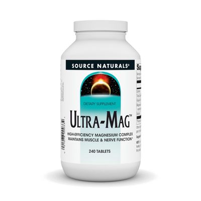 Source Naturals Ultra-Mag High-Efficiency Magnesium Complex - Maintains Muscle &amp; Nerve Function - 240 Tablets