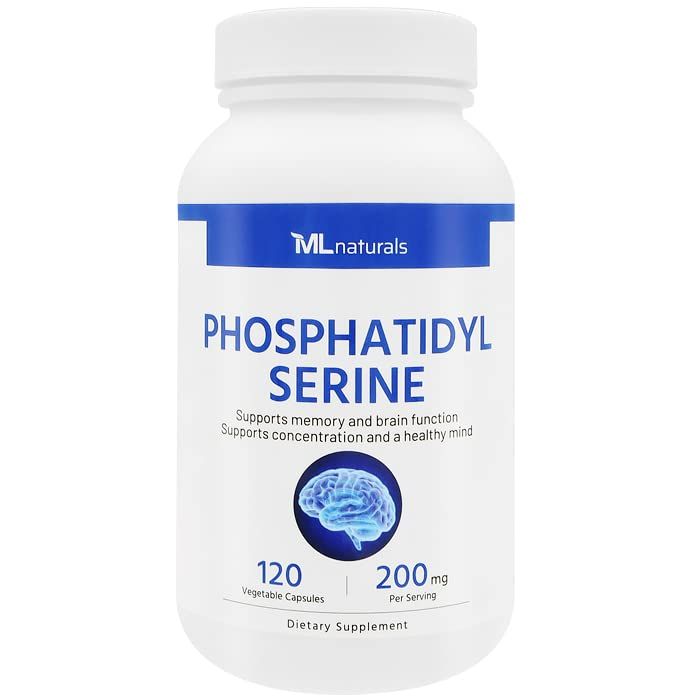 ML Naturals Phosphatidyl Serine 200 mg 120 Vegetable Capsules. Supports Memory &amp; Brain Function