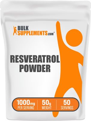 BulkSupplements.com Resveratrol Powder - Resveratrol Supplement, Polygonum Cuspidatum, Resveratrol 1000mg - Antioxidant &amp; Gluten Free, 1000mg per Serving, 50g (1.8 oz) (Pack of 1)