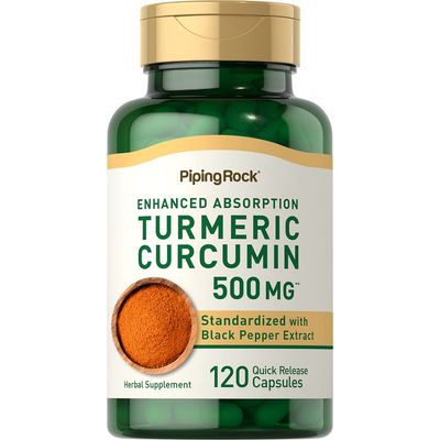 Piping Rock Turmeric Curcumin Supplement | 500mg | 120 Capsules | with Black Pepper Extract | Non-GMO, Gluten Free