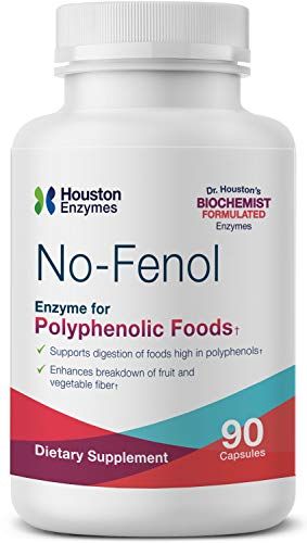 Houston Enzymes - No-Fenol Enzyme for Polyphenolic Foods - 90 Capsules (90 Doses) - Professionally Formulated to Support Polyphenolic Digestion - Enhances Breakdown of Fruits &amp; Vegetable Fiber