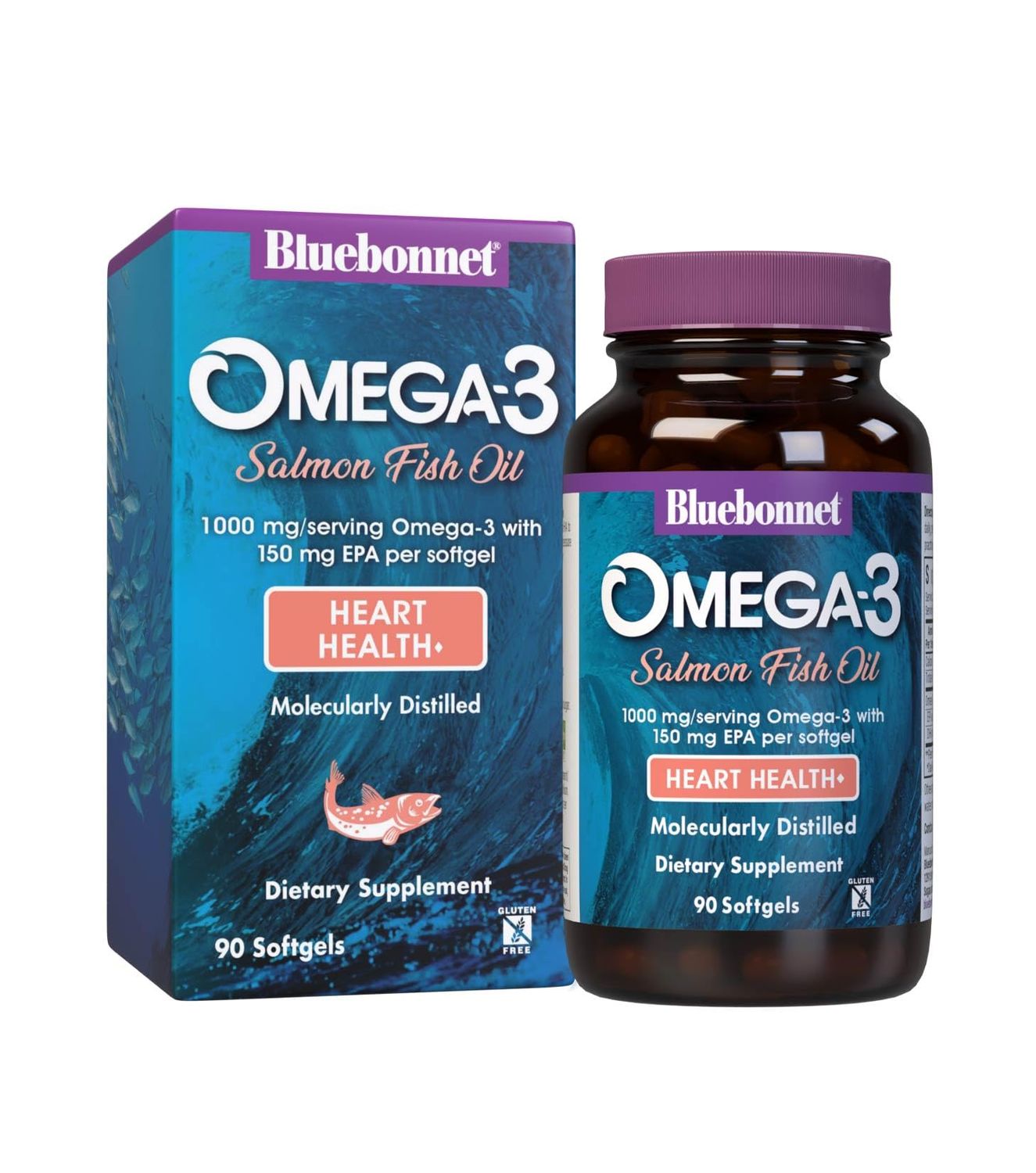 BlueBonnet Nutrition Omega-3 Salmon Oil Softgels, 90 Count