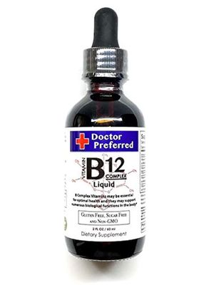 Doctor Preferred Vitamin B12 Complex Liquid Sublingual Drops Fast Absorption B2, B3, B5, B6 and B12. 2 fl oz - 60 Day Supply