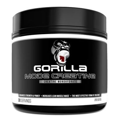 Gorilla Mode Creatine - Creatine Monohydrate Micronized Powder/Improved Muscle Size, Power Output and Strength / 5 Grams per Servings, 30 Servings