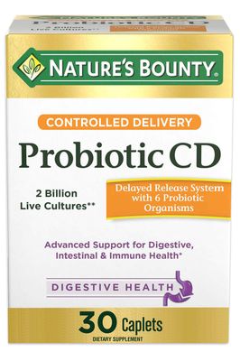 Nature&#39;s Bounty Controlled Delivery Probiotic, Dietary Supplement, Advanced Support for Digestive, Intestinal and Immune Health, 30 Caplets