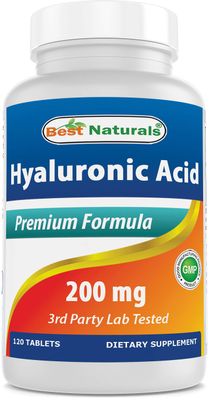 Best Naturals Hyaluronic Acid 200 mg 120 Tablets (Non-GMO, Gluten Free) - Promotes Youthful Healthy Skin &amp; Healthy Joint Function (120 Count (Pack of 1))