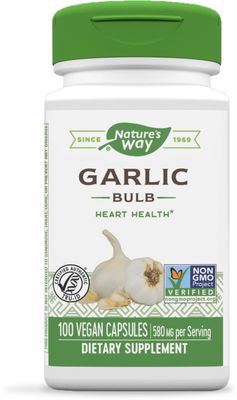 Nature&#39;s Way Garlic Bulb, Supports Heart Health*, 100 Vegan Capsules
