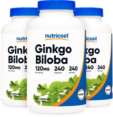 Nutricost Ginkgo Biloba 120mg; 240 Capsules (3 Bottles)
