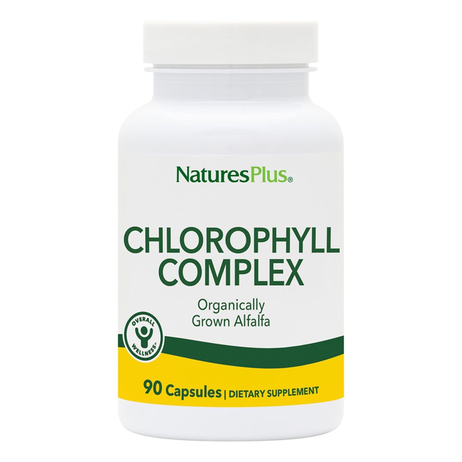 Natures Plus Chlorophyll Complex - 90 Capsules - 600 mg of Organic Alfalfa - Superfood Supplement &amp; Antioxidant - Immune System Support, Boost Energy - Gluten Free - 45 Servings