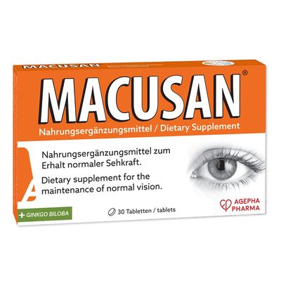 Macusan Dry Eye Tablets for Age-Related Eye Health Problems | Eye Vitamin &amp; Mineral Supplement with Lutein, Zeaxanthin, Ginkgo Biloba &amp; Omega-3 to Improve Eyesight | Eye Supplements for Dry Eyes