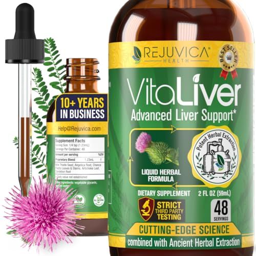 VitaLiver - Liver Health Supplement - Support Liver Cleanse &amp; Detox - Liquid Delivery for Absorption - Milk Thistle, Artichoke, Chanca Piedra, Dandelion &amp; More!