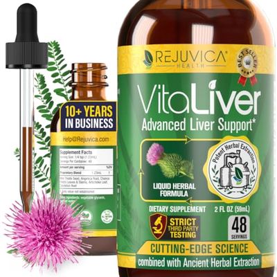 VitaLiver - Liver Health Supplement - Support Liver Cleanse &amp; Detox - Liquid Delivery for Absorption - Milk Thistle, Artichoke, Chanca Piedra, Dandelion &amp; More!