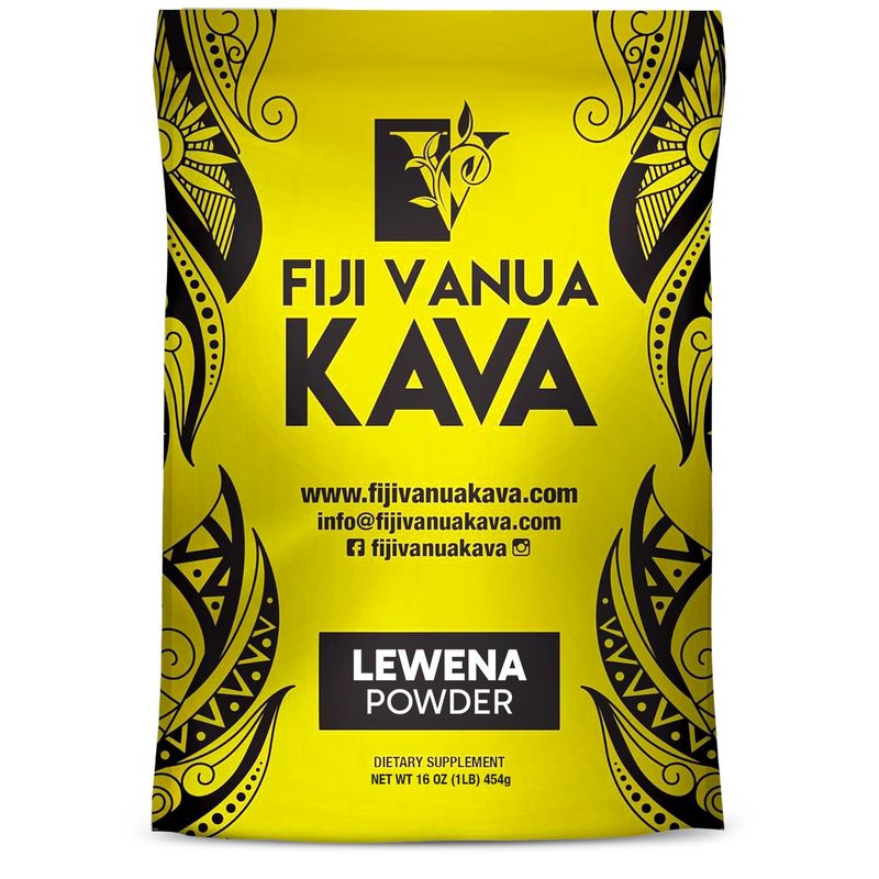 Fiji Vanua Kava Lewena Powder, Premium Medium Grind Basal Kava Roots with Approximately 6-7% Kavalactone Content Smooth &amp; Pure Kava Root Powder Fiji, Kava Drink Powder with No Filler &amp; Additives, 1 lb