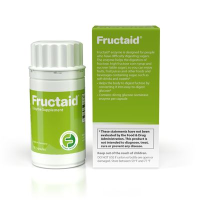 Fructaid Enzyme Supplement - 90 Capsules, so That You can Enjoy Fruits, Fruit Juices, Soft Drinks, and Sweets Again, Dietary Supplement, Gluten-Free, Lactose-Free