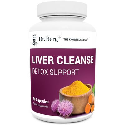 Dr. Berg Liver Cleanse Detox Capsules w/Unique Blend of Milk Thistle, Ox Bile &amp; Folate - Liver Supplement Includes Turmeric, Black Pepper &amp; Choline - 60 Capsules