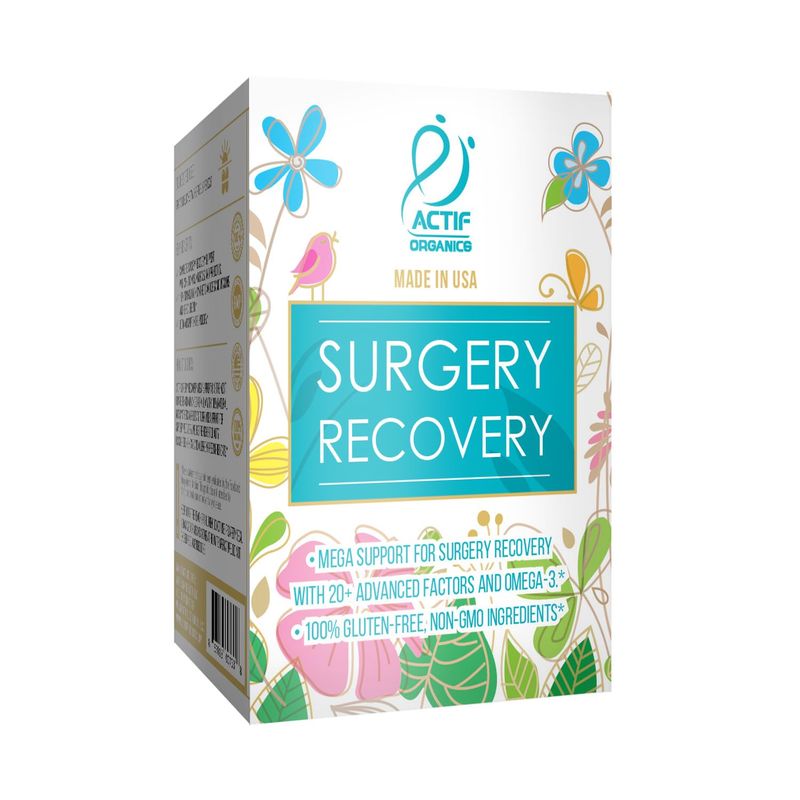 ACTIF Surgery Recovery Supplement with 20+ Advanced Factors and Omega-3 - Non GMO, Made in USA, 90 Count Double Chlorella Factor + Zinc