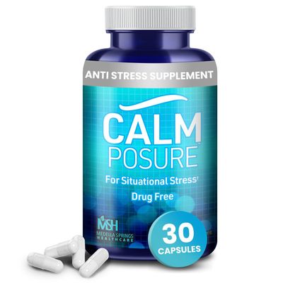 Anti Stress Supplements - 30 Count Capsules - Calm Supplement for Quick Relief from Situational Stress - Side Effect-Free Stress Pills - Calming Supplements for Adults with Magnesium &amp; Vitamin C