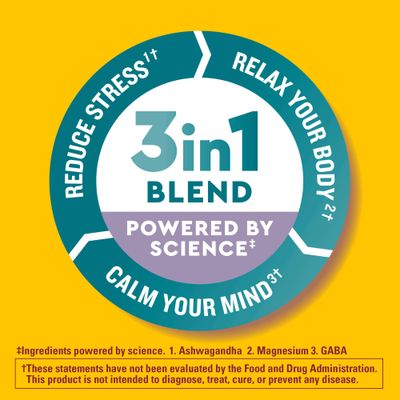 Nature Made Wellblends Calm Mind &amp; Body, Magnesium Citrate, Ashwagandha 125mg &amp; GABA 100mg Blend for Stress Relief, 38 Gummy Vitamins