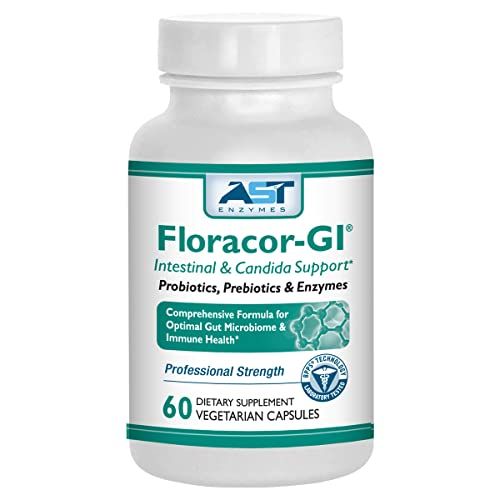 Floracor - Supports Gut &amp; Intestinal Health - Premium Probiotic, Prebiotic and Enzyme Formula - 60 Vegetarian Capsules