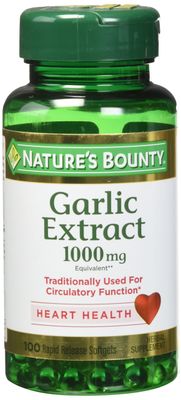 Nature&#39;s Bounty Garlic Extract 1000 mg,100 Count (Pack of 4)