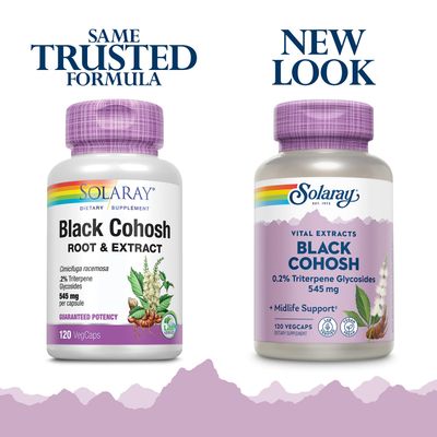 Solaray Black Cohosh Root &amp; Extract 545mg | Womens Health &amp; Menopause Support Supplement | Non-GMO | 120 VegCaps