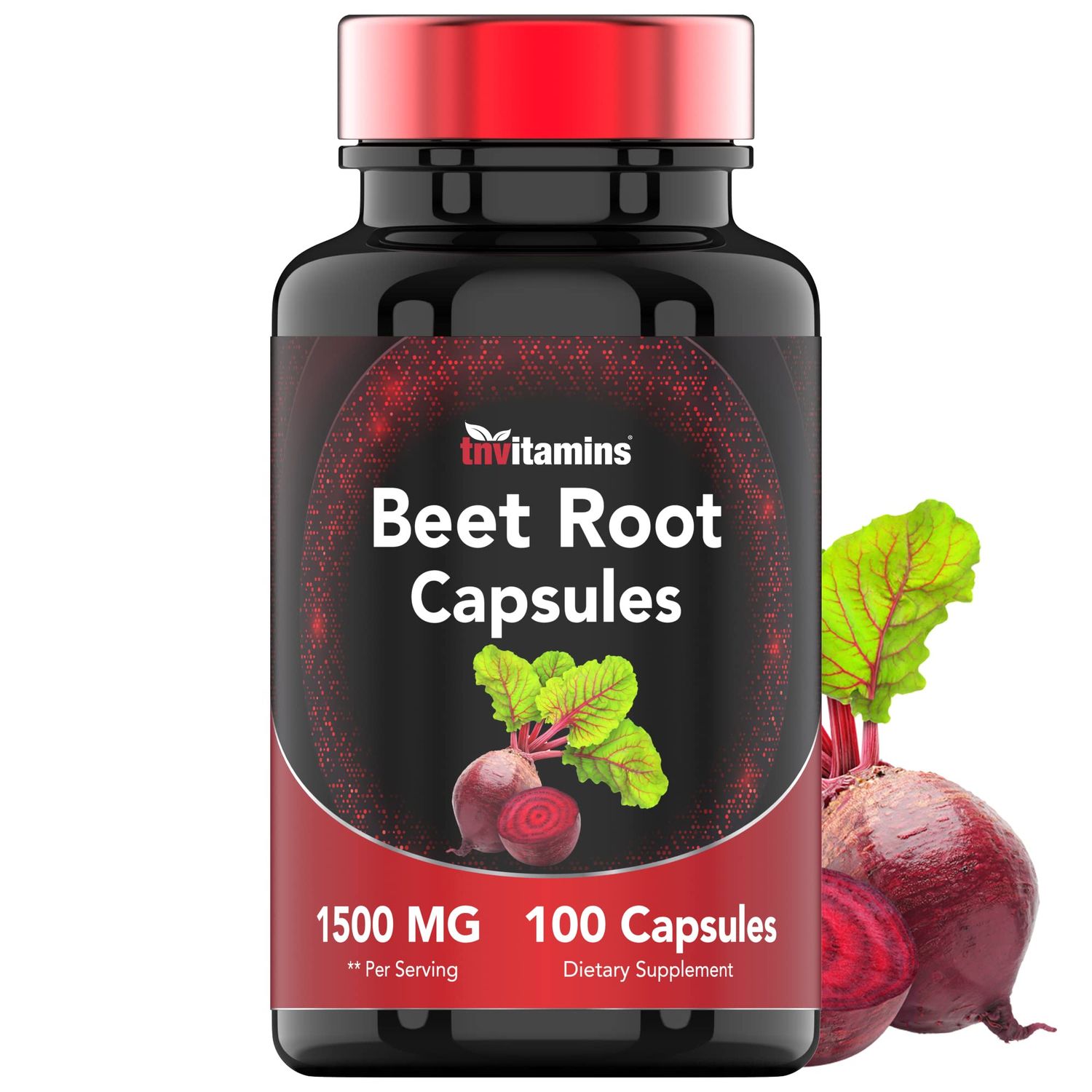 Beet Root Capsules 1500 Mg - 100 Capsules | Beet Root Powder Extract Capsules | Non-GMO &amp; Gluten-Free | Produced in The USA | TNVitamins