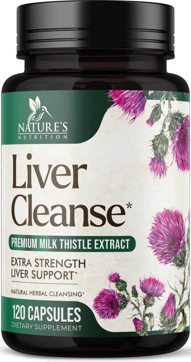 Liver Cleanse Detox &amp; Repair Formula - Herbal Liver Support Supplement with Milk Thistle with Silymarin, Artichoke Extract, Dandelion, Beet, Chicory Root, &amp; Turmeric for Liver Health - 120 Capsules