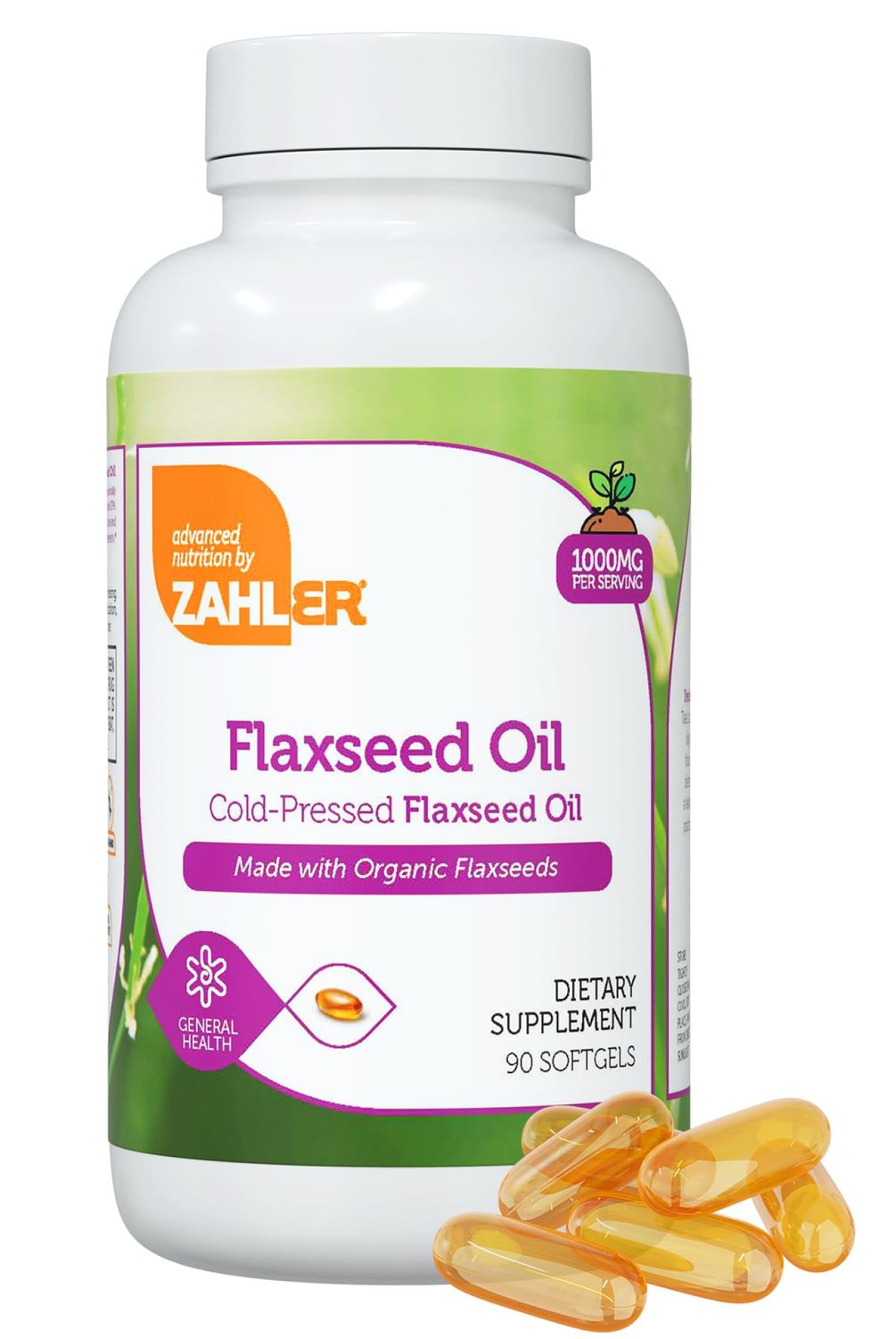 Zahler Organic Flaxseed Oil - 1000mg Softgels - Cold-Pressed Organic Flax Seed Oil - Organic Omega 3 ALA Supplement - Kosher Non-GMO Gluten Free Vegetarian-Friendly Flaxseed Supplement (90 Count)
