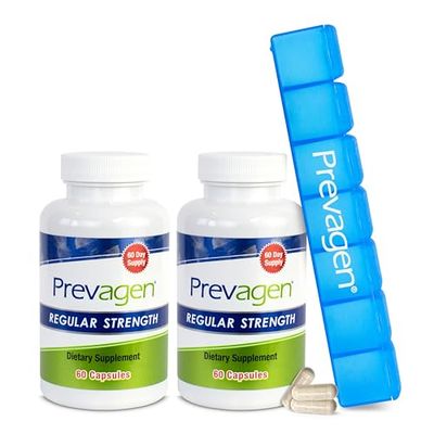 Prevagen Regular Strength 10mg, 60 Capsules |2 Pack| with Apoaequorin &amp; Vitamin D and 7-Day Pill Minder