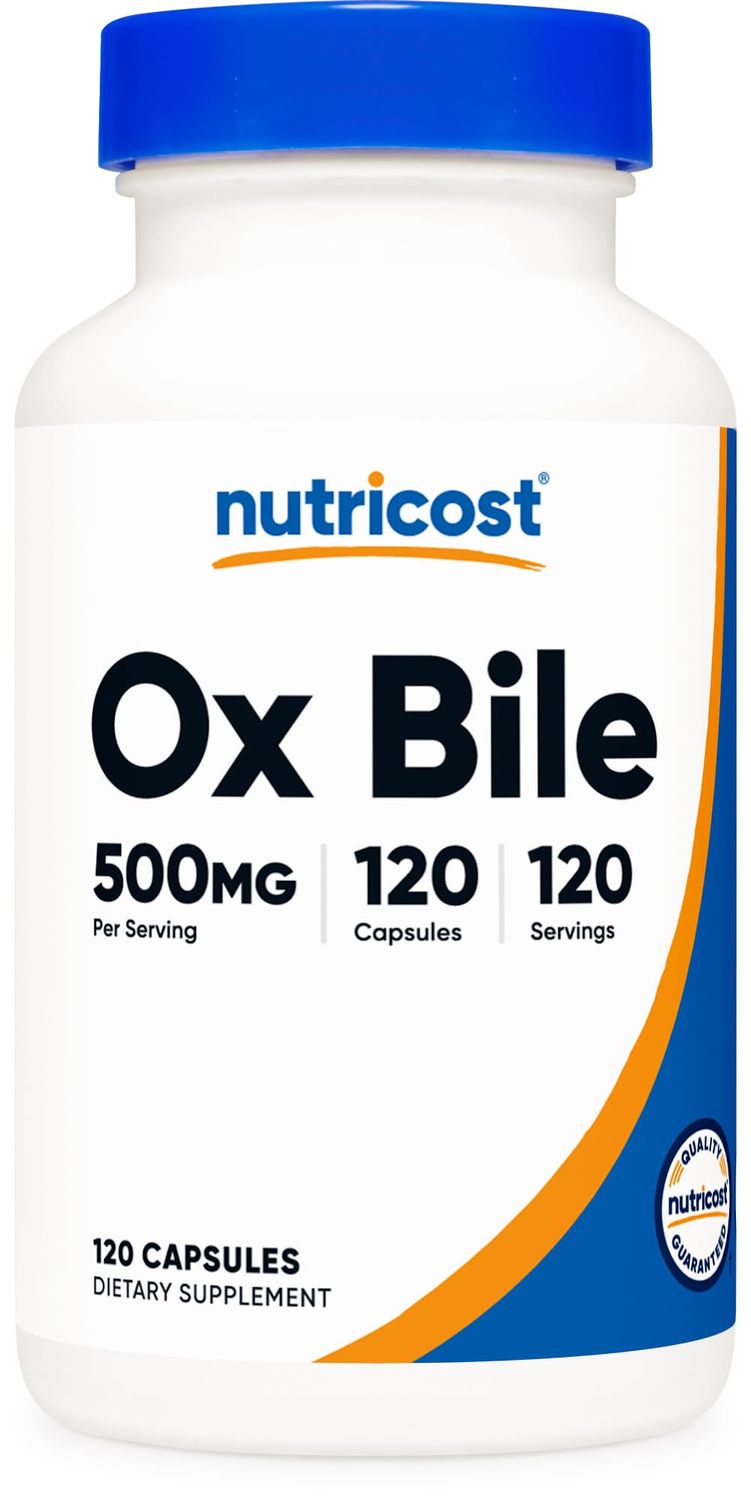 Nutricost Ox Bile Capsules 500mg Per Serving (120 Capsules) - Gluten Free &amp; Non-GMO