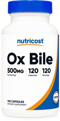 Nutricost Ox Bile Capsules 500mg Per Serving (120 Capsules) - Gluten Free &amp; Non-GMO