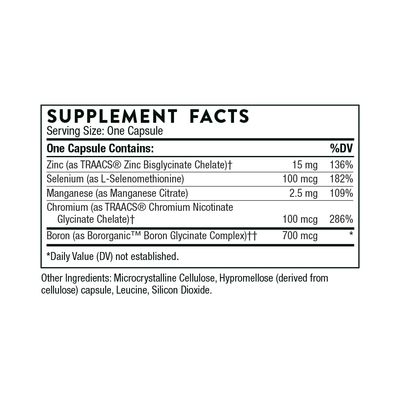 Thorne Trace Minerals - Dietary Supplement with Zinc, Boron &amp; Selenium - Chelated Forms - Comprehensive Formula - 90 Capsules