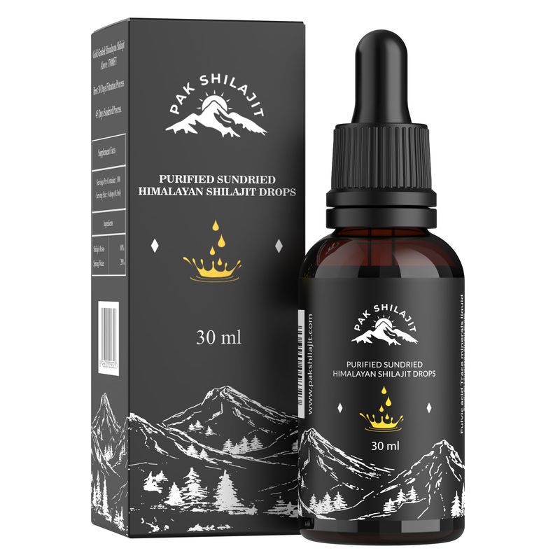 Natural Dried Himalayan Shilajit Liquid Drops, Most Premium &amp; Potent Gold Graded Shilajit Drops Above 17000FT Directly from The Source (30ML Pack), Rich in Fulvic Acid Humic Acid