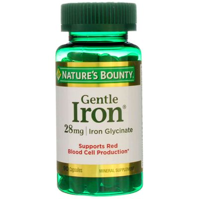 Nature&#39;s Bounty, (4 Pack) Gentle Iron, 28 mg, 90 Capsules
