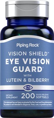 Piping Rock Lutein and Zeaxanthin Supplements | 200 Softgels | with Bilberry Extract | Eye Vision Vitamin | Non-GMO, Gluten Free