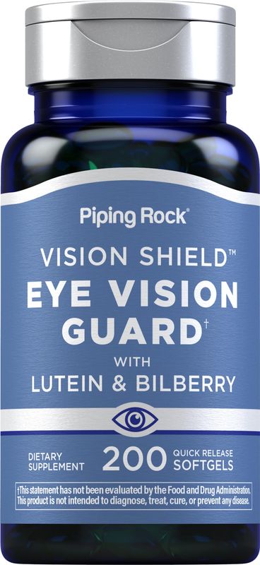 Piping Rock Lutein and Zeaxanthin Supplements | 200 Softgels | with Bilberry Extract | Eye Vision Vitamin | Non-GMO, Gluten Free